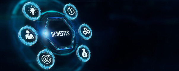 Internet, business, Technology and network concept.Employee benefits help to get the best human resources. Business concept. 3d illustration.