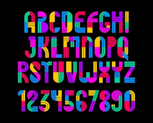  Children colorful geometric font vector alphabet, kid play game typeset, original letters can be used for logo creation, uppercase and numbers. © Sylverarts