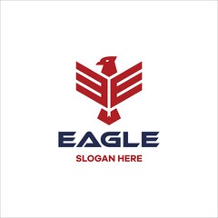 Eagle Logo Design. Letter EE or E. Bird Logo. Eagle Simple Logo. Strong Logo