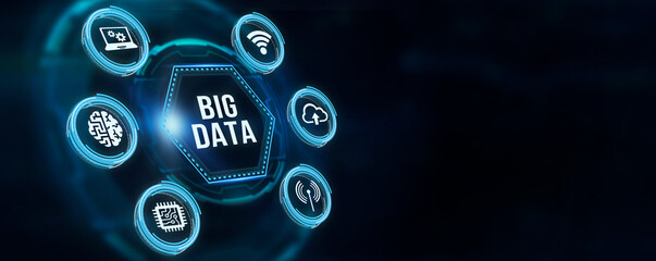Internet, business, Technology and network concept. Big Data Internet Information. 3d illustration.