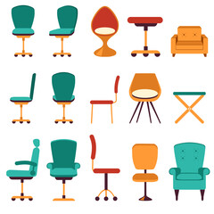 Office chair vector fruniture. Seat business interior element work job