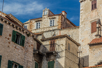 Fototapeta na wymiar Traditional stone buildings in Sibenik, Croatia