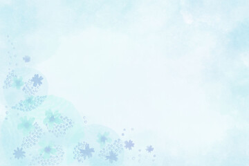 背景　水色和柄ぼかし　横長左下