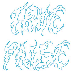 TRUE-FALSE (blue version), vector illustration