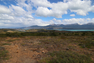 Fototapeta na wymiar Characteristic landscape of Patagonia, southern Chile