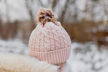 snow covered hat girl 