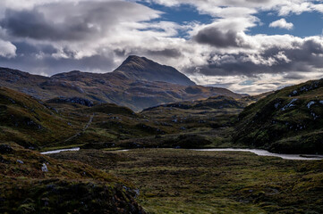 View towards Canisp mountain in Scottish Highlands