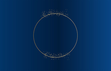 Premium elegant golden blue wedding invitation design template