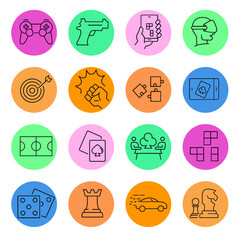 game icon set . game symbol pack vector elements for infographic web. with trend color
