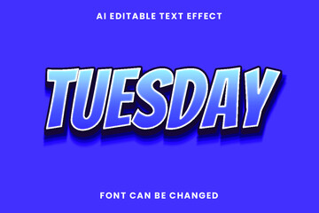 Obraz premium Tuesday Text Effect