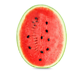 a half of fresh watermelon isolated on white background.