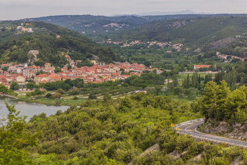 Fototapeta na wymiar Aerial view of Skradin town, Croatia