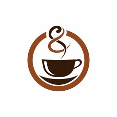 coffee with smoke symbol and logo