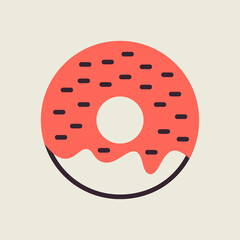 Fototapeta premium Donut vector icon. Fast food sign