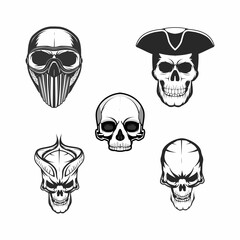 silhouette skull head collection