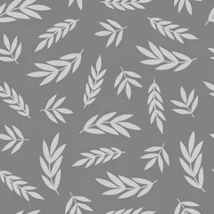 Tapeten Grau Nahtloses Muster mit Cartoon-Zweigen. bunter Vektor. Handzeichnung. Ornament, flacher Stil. design für stoff, druck, textil, verpackung