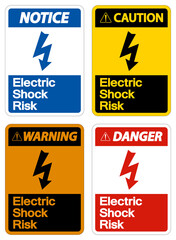 Electric Shock Risk Symbol Sign On White Background