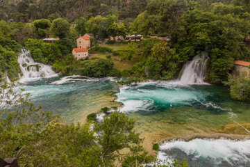 Fototapeta na wymiar Skradinski Buk waterfall in Krka national park, Croatia