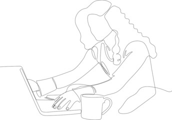 One continuous line is the concept. Vector illustration. Continuous line drawing of loan officer negotiating with bank client about credit application business entities parties. 