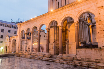 Peristil, ancient colonnade in Split, Croatia