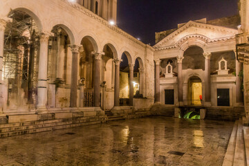 Fototapeta na wymiar Peristil, ancient colonnade in Split, Croatia