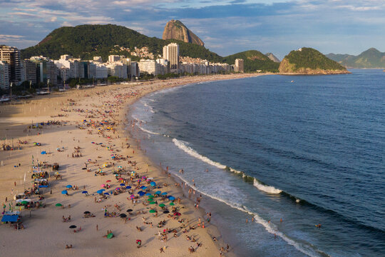 Aerial View of Copacabana Beach in Rio de Janeiro, Brazil
