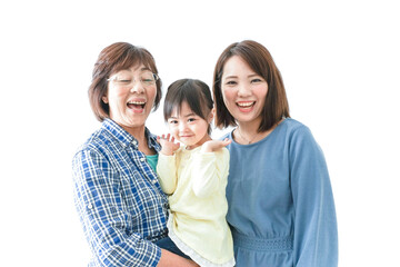 Fototapeta premium 仲良しの子供と母とおばあさん