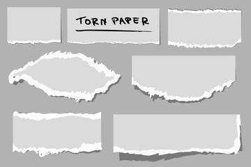 Vector Set 7 torn gray Paper
