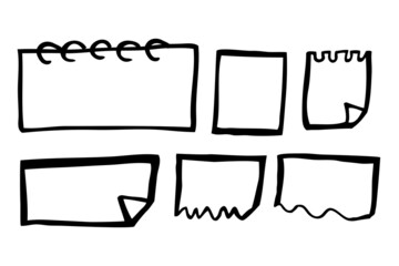 Simple Set 6 Vector Hand Draw Sketch Block Note