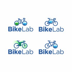 bicycle vector logo with laboratory theme