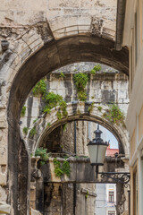 Stone arches in the old town of Split, Croatia