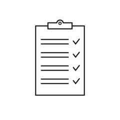 Clipboard line icon. Task document symbol