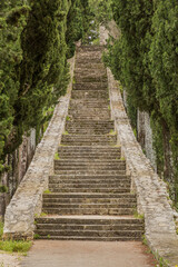 Stairs to the Church of St. Anthony at Korcula island, Croatia