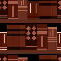 本棚のシームレスパターン　ブラウン