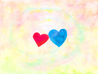 水彩画のハートイメージ