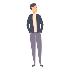 Elegant boy fashion icon cartoon vector. Happy child. Cute young