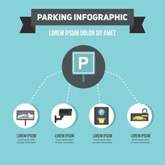 Parking Infographic with sign, symbol, and icon