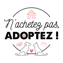 Adoption d'animaux - Logo - N'achetez pas, adoptez 