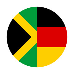 round icon with jamaica and germany flags. vector illustration isolated on white background