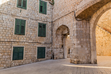 Naklejka premium Stone gate in the old town of Dubrovnik, Croatia