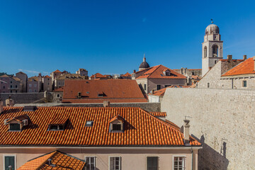 Fototapeta premium Skyline of Dubrovnik with the Bellfry of the Dominican Monastery, Croatia