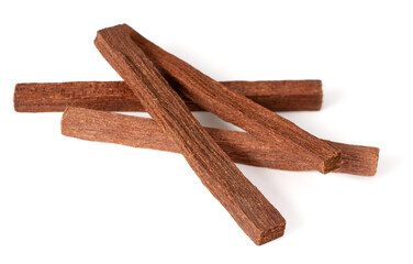 sandalwood sticks isolated on white background