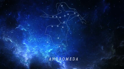 andromeda star constellation with lines illustration concept © SN