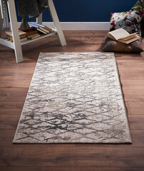 Decorative carpet concept, lifestyle, wall and floor, colorful.