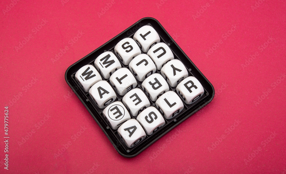 Fototapete boggle game text blocks in random order