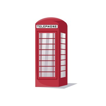 Illustration of a telephone box icon of the city of london flat design