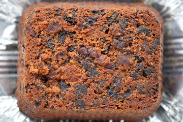 christmas fruit cake texture closeup