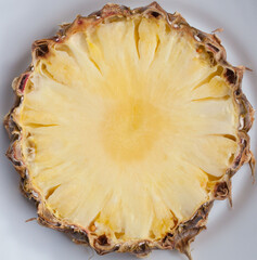 pineapple slice closeup texture