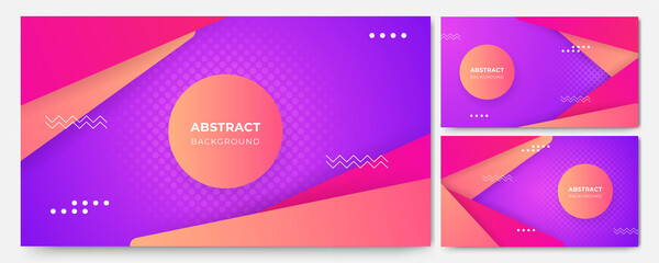 gradient orange purple memphis geometric Abstract Design Background