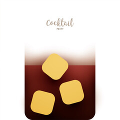 Cocktail or juice silhouette in trendy minimalistic geometric paper cut style. Abstract creative colorful composition. Concept for branding menu, cover, flyer, banner. Modern vector illustration.